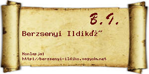 Berzsenyi Ildikó névjegykártya